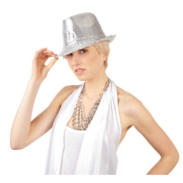 Chapeau sequin argent