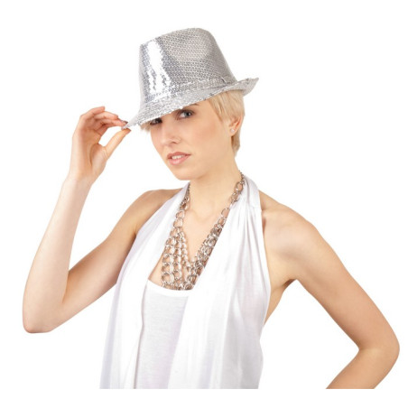 Chapeau sequin argent