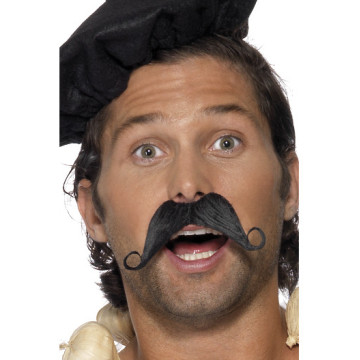 Moustache à la française noire adulte