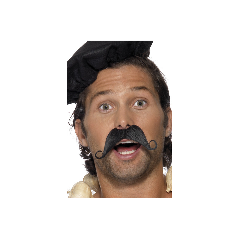 Barbe Et Moustache Synthétiques Noires Pour Déguisement - Environ 20 Cm, Fibres Ajustables