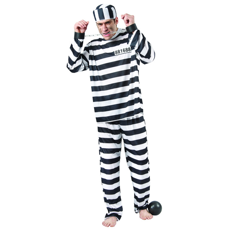 Costume De Prisonnier Orange - Déguisement Adulte Avec Panneau D'info Et Carte - Carnaval Halloween - 8