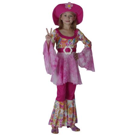 Déguisement hippie rose