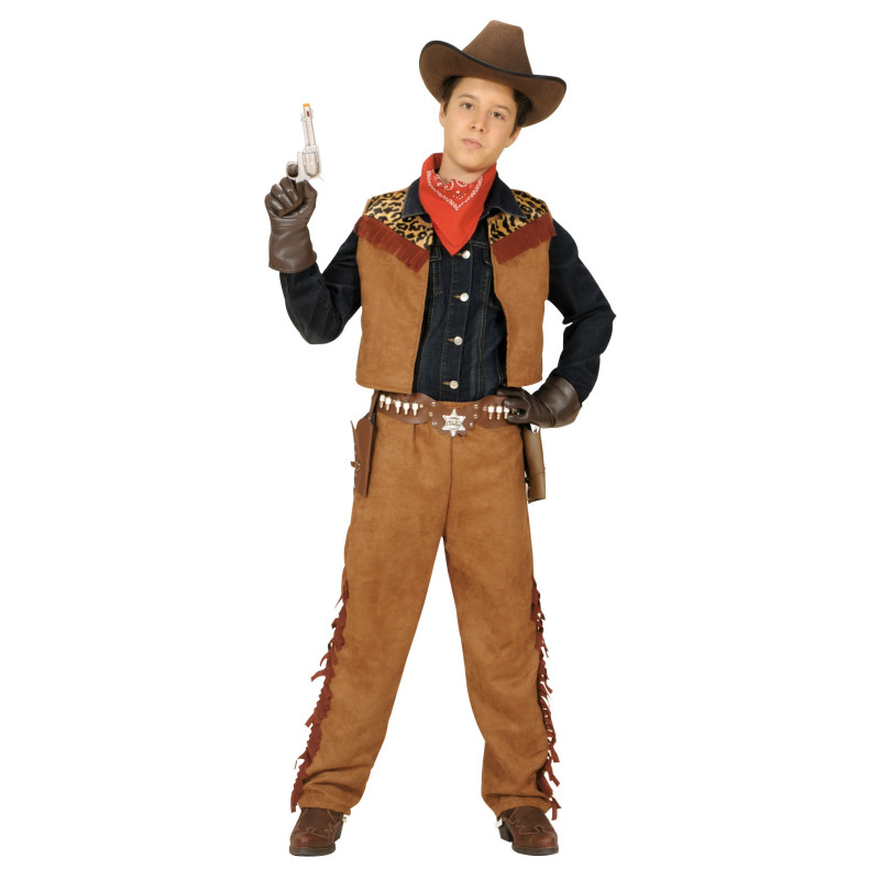 ReliBeauty Déguisement Cowboy Enfant - Costume 3 Pièces Avec Accessoires - Idéal Carnaval Et Halloween