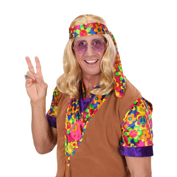 Perruque hippie longue et blonde