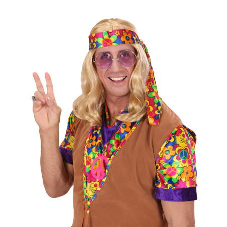 Perruque hippie longue et blonde