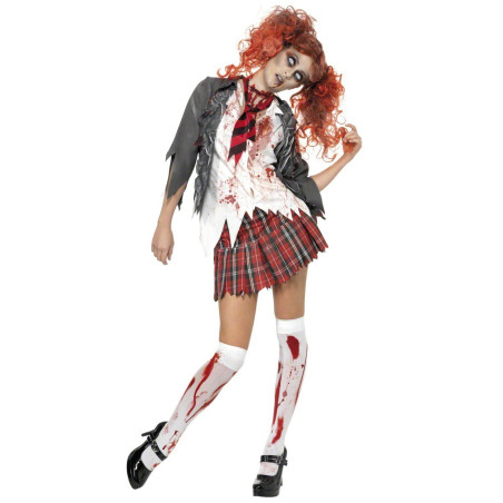 Déguisement Ecolière Zombie Halloween femme