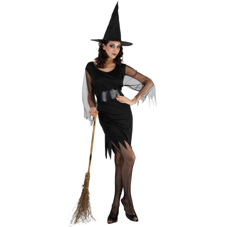 Déguisement sorcière manches en tulle femme Halloween