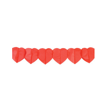 Guirlande rouges de 4 m papier coeurs