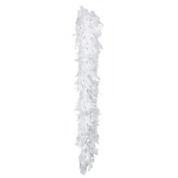 Boa en plumes blanc et argent