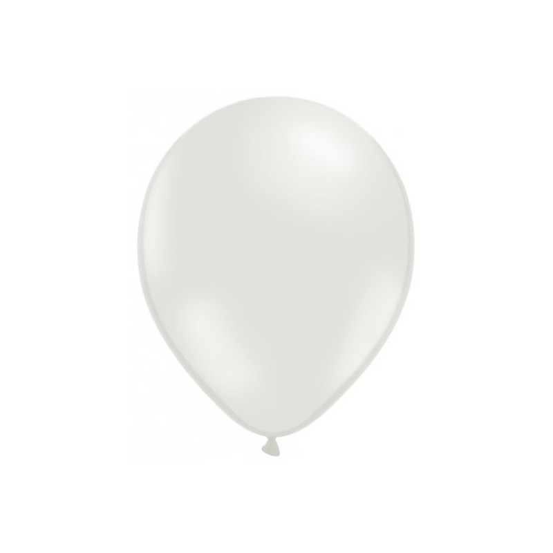 Lot de 100 Ballons blancs perles métallisés 29 cm
