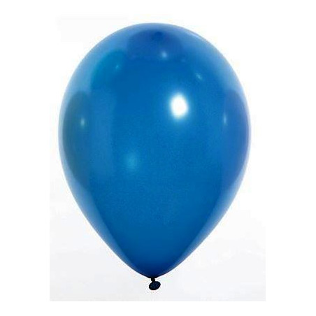 Lot de 100 ballons en latex métallisé bleu