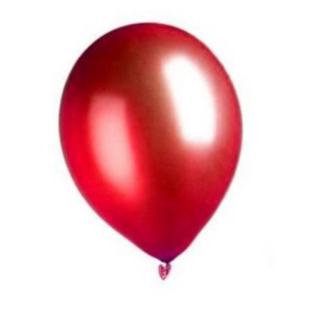 Lot de 100 ballons en latex métallisé rouge