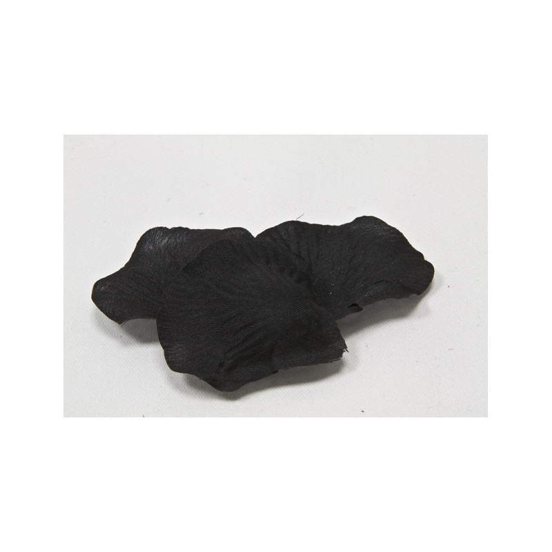 100 pétales en tissu noir de 5 cm de rose