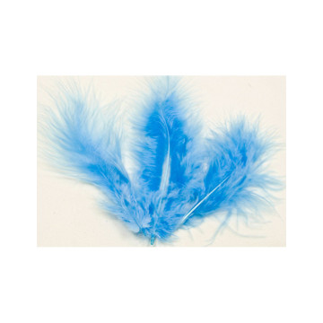 20 plumes bleu 5,5 cm de décoration