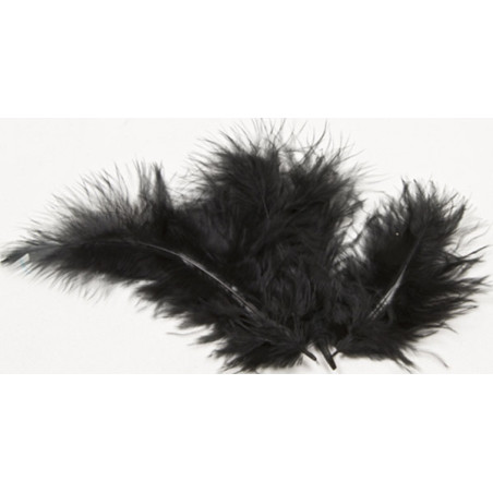 Lot de 20 plumes de décoration noires