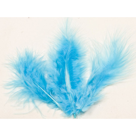 Lot de 20 plumes de décoration turquoises