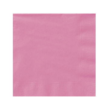 Lot de 20 serviettes en papier roses 33 x 33 cm