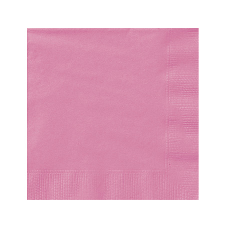 Lot de 20 serviettes en papier roses 33 x 33 cm