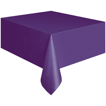 Nappe de 137 x 274 cm rectangulaire violette en plastique