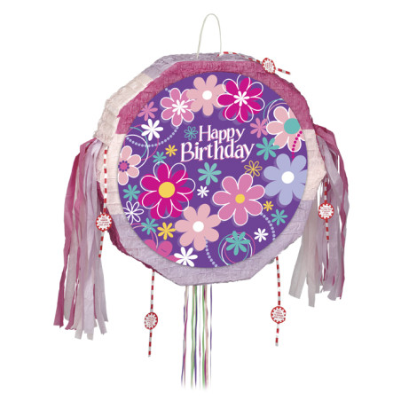 Piñata Happy Birthday fleurs 45 cm Piñata Happy Birthday fleurs 45 cm