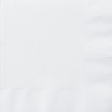 50 Serviettes en papier blanches