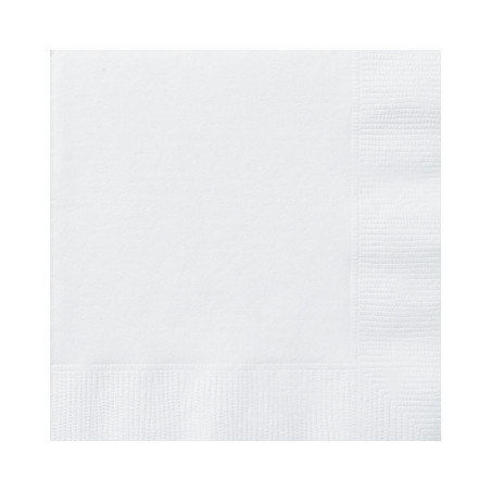 50 Serviettes en papier blanches