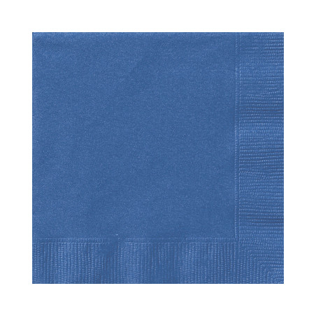 50 Serviettes en papier bleues