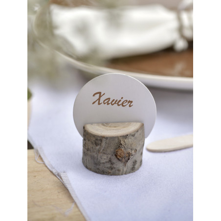 10 Marque places en carton blancs de 4,7 cm ronds