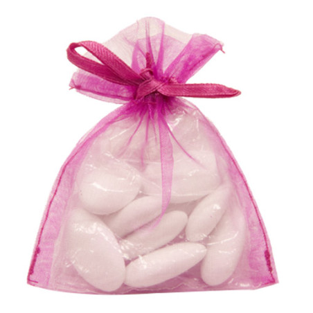 10 Sachets organza fuchsia