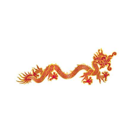 Décoration murale Nouvel an Chinois dragon rouge et or