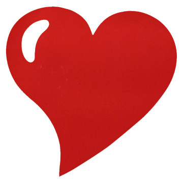 50 sets de table de 38 cm rouge en forme de coeur