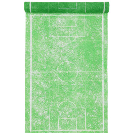 Chemin de table vert motif terrain de foot