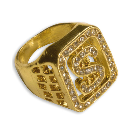 Bague diamants dollar adulte avec strass Bague diamants dollar adulte avec strass