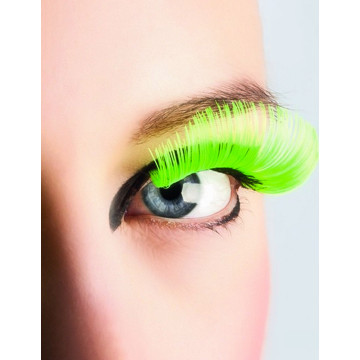 Faux-cils vert fluo XL longs adulte