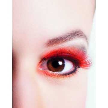 Faux cils rouges adulte courts