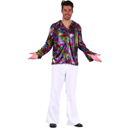 Chemise disco funky homme multicolore