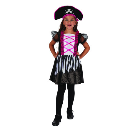 Déguisement fille de pirate rose et noir