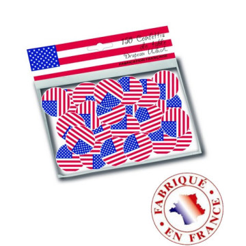 150 confettis drapeau USA de table