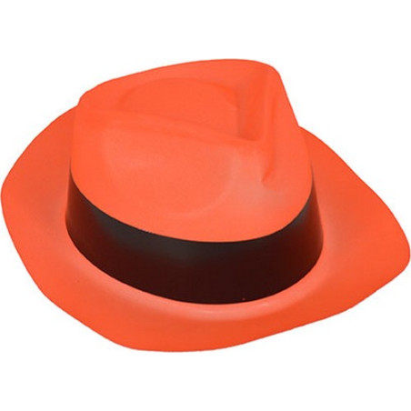 Chapeau orange fluo de gangster