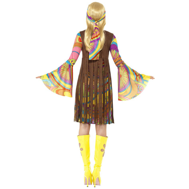 Déguisement Hippie Femme Années 60-70 - Tenue Rétro Avec Accessoires - Carnaval, Soirée à Thème