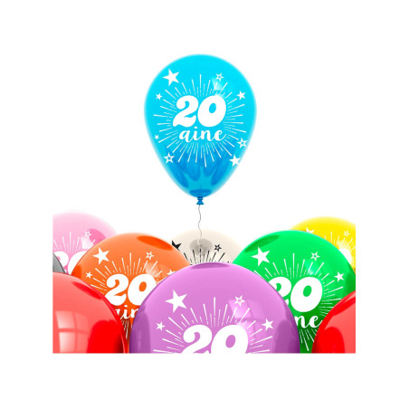 Sachet 20 ans de 8 ballons