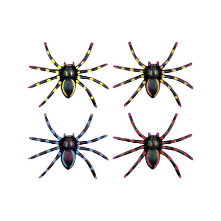 Lot de 4 araignées fluo