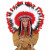 Coiffe d'indien grand chef luxe noire et rouge