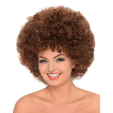 Perruque afro pour femme châtain