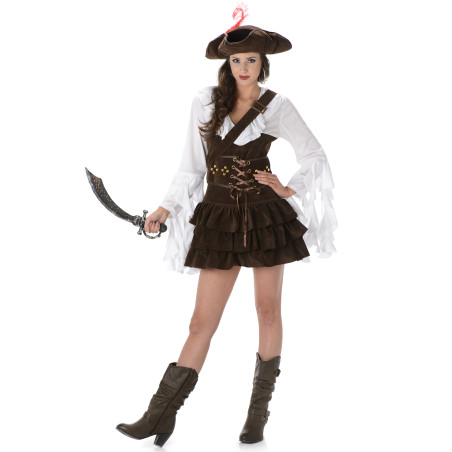 Déguisement femme effet peau de chamois pirate