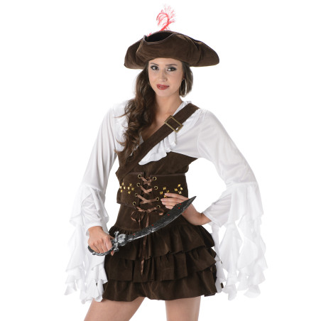 Déguisement femme effet peau de chamois pirate