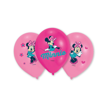 Lot de 6 ballons Minnie en latex rose