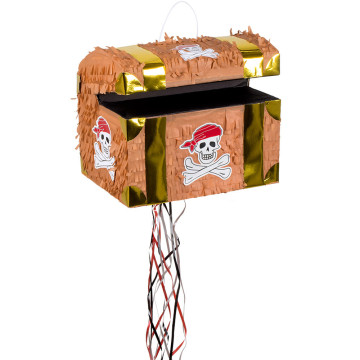 Piñata coffre au trésor de pirate 30 x 32 x 22 cm