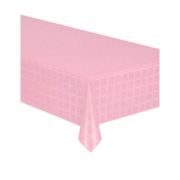 Nappe rose en papier damassé