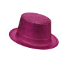 Chapeau haut de forme fuschia pailleté